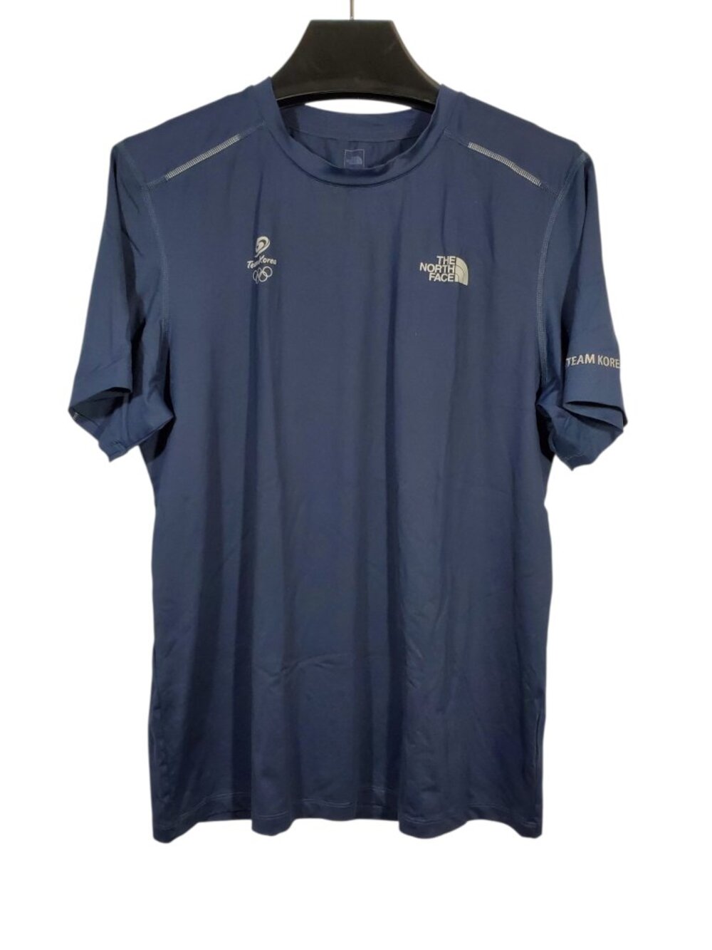 The North Face One Team Korea T-Shirt Men's L Navy Blue Olympics Warmup Athletic